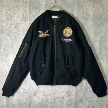 완판템 리락쿠마 MA-1 자수 패치 블랙 울