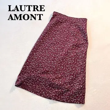 로트레아몽 플라워 플레어 스커트 2 버건디 꽃무늬 올 패턴 엘레강트