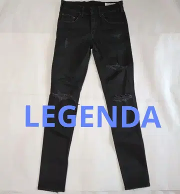 LEGENDA 레전드 스키니 데님 데미지 가공 블랙 사이즈 1
