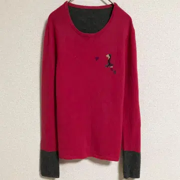 니트 스웨터 긴팔 캐시미어 100% 레드 사이즈: 40