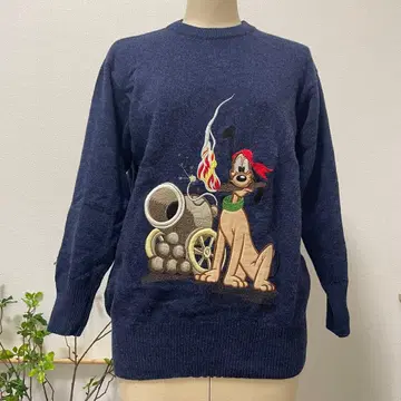 구제 의류 vintage 디즈니 플루토 자수 니트 스웨터