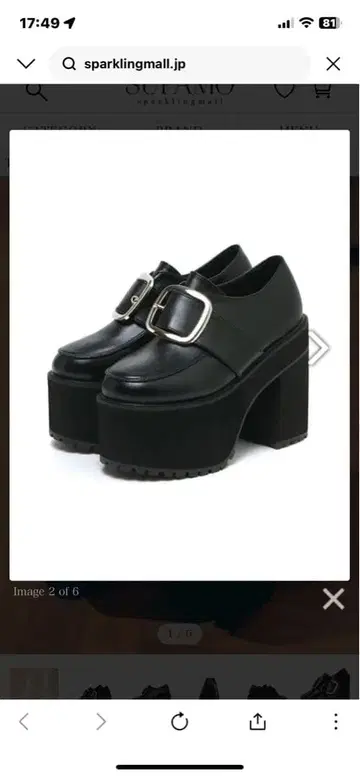 BUBBLES 스퀘어 버클 통굽 로퍼 37 23cm 23.5cm