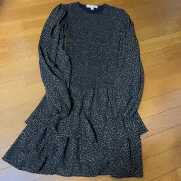 MICHAEL MICHAEL KORS 레오파드 무늬 프릴 소매 원피스