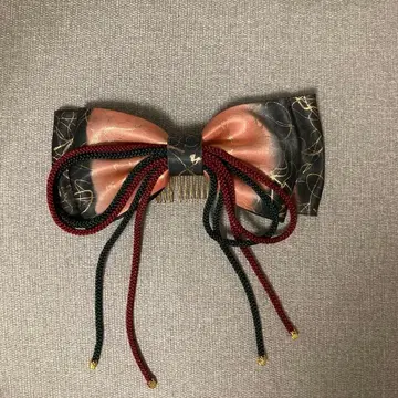일본 의류 머리 장식 블랙과 핑크 리본