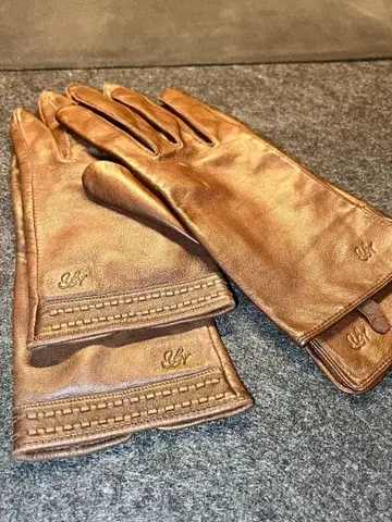 [ 가죽 장갑 여성용 브라운 2켤레 중고품 ] 익명 당일 배송!