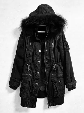 모즈 코트 블랙 롱 Y2K 헤이세이 갸루 00s 밀리터리