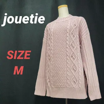 jouetie 쥬에티 케이블 니트 스웨터 롱 핑크 M