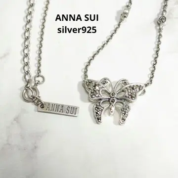 안나수이 실버 925 은제 목걸이 나비 버터플라이 크리스탈 실버