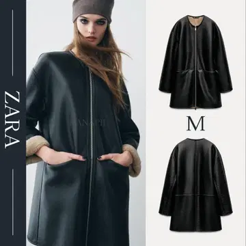 ZARA 자라 더블 페이스 사양 코트 M 블랙 새상품