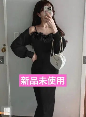 퍼 니트 원피스 x 가디건 셋업