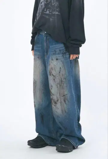 Raucohouse 데미지 가공 데님 팬츠