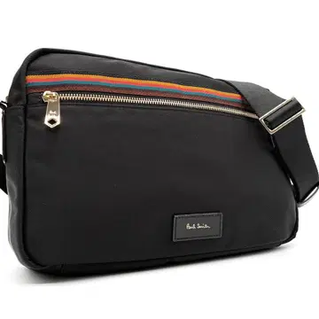 미사용 보관품 폴스미스 숄더백 멀티 스트라이프 로고 블랙