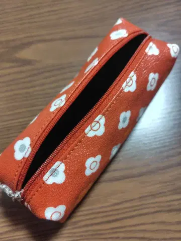 MARY QUANT 꽃무늬 펜 케이스 오렌지