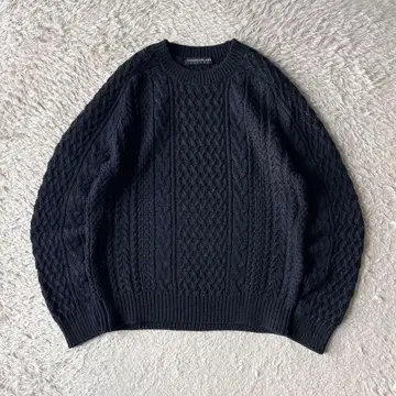 투모로우랜드 트리코트 컨디션 최상 울 케이블 니트 M 네이비