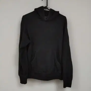 블랙 후드 부착 맨투맨 S 사이즈 맨투맨 풀 후드티 (긴팔) 유니클로