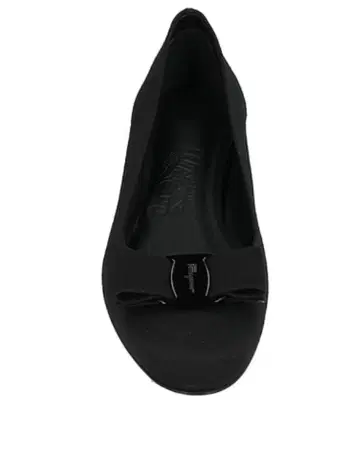 FELLAGAMO VARINA 블랙 리본 플랫슈즈