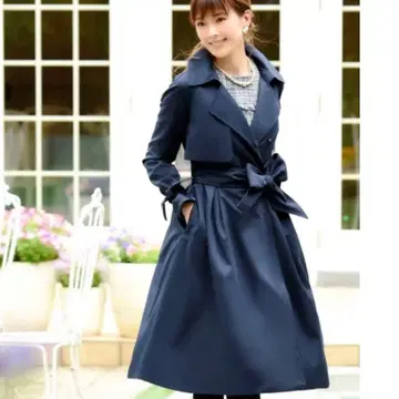 새상품 루일 에 부티크 스리크 터치 리본 커프스 롱 트렌치코트 L