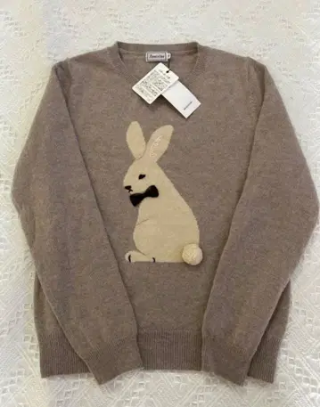 택 포함 새상품 anatelier 토끼 패턴 니트 스웨터