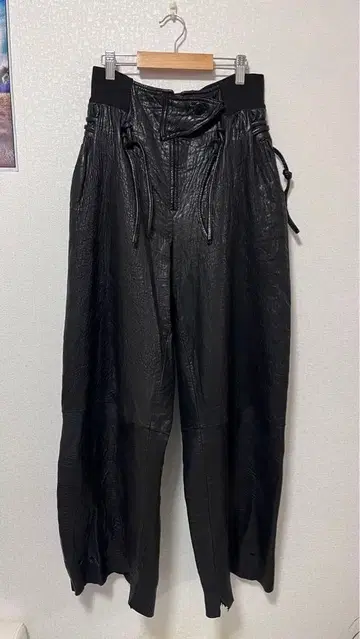 ISSEY MIYAKE 가죽 와이드 팬츠 80s