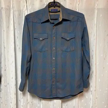 펜들턴 웨스턴 셔츠 파란색 브라운 체크