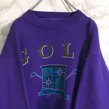 [레어 컬러] 퍼플 골프 속기모 맨투맨 트레이닝복 L