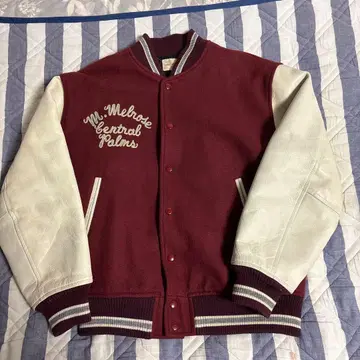 MEN'S MELROSE 바시티 자켓 버건디