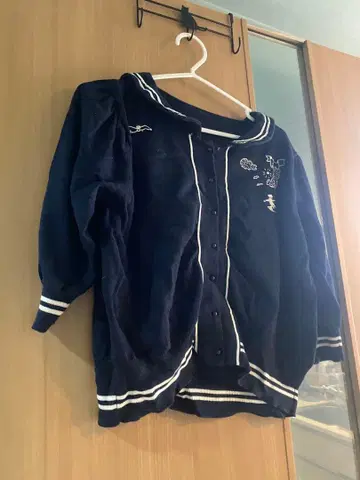 피난슈리페 5부 소매 세일러 가디건 빅 사이즈