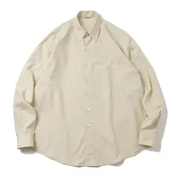 WASHED FINX TWILL BIG SHIRT/LIGHT BEIGE