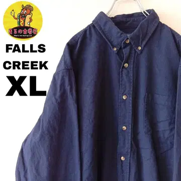 USA 구제 의류 FALLS CREEK 플란넬 셔츠 XL 네이비