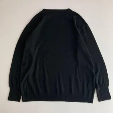 북유럽 생활 잡화점 울 혼방 니트 심플 크루넥 블랙 L