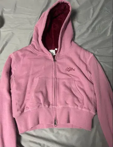 x-girl 지퍼 후드티 속기모