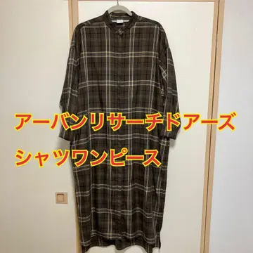 어반 리서치 도어스 체크 셔츠 원피스