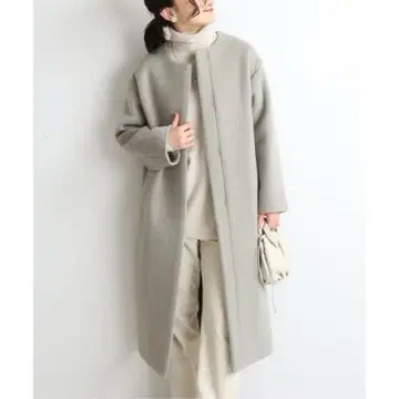 [ 새상품급 ] IENA 램스울 노카라 롱 코트