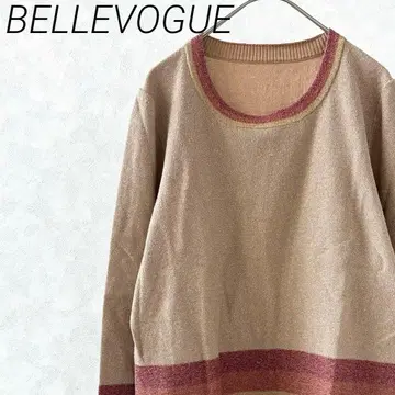 BELLEVOGUE 니트 스웨터 긴팔 크루넥 라메 심플