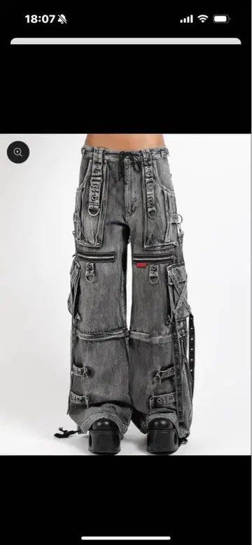 [ S ] X-STRAP PANT FOG WASH BLACK DENIM