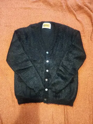 MINDSEEKER 블랙 샤기 모헤어 가디건