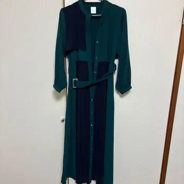 HARE 절개 바이컬러 롱 원피스 / 셔츠 원피스