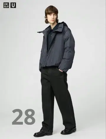 와이드 핏 칼라 청바지 28 사이즈