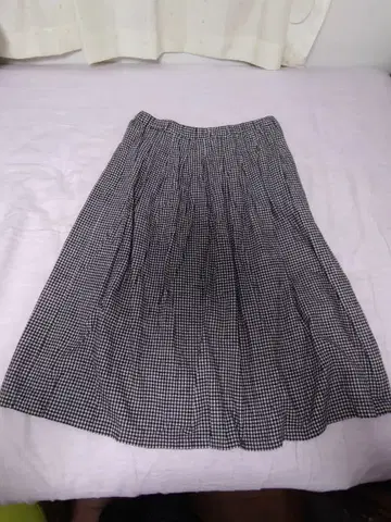 써니클라우드 깅엄 체크 플레어 스커트 무릎 기장 LL 사이즈