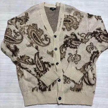 페이즐리 무늬 니트 가디건
