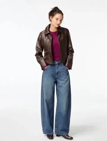 UNIQLO 배기 커브 청바지 22 BLUE