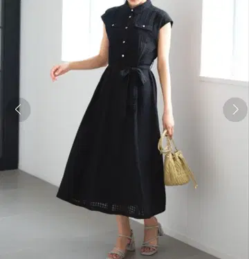 미슈마슈 프렌치 셔츠 원피스 블랙 S 사이즈