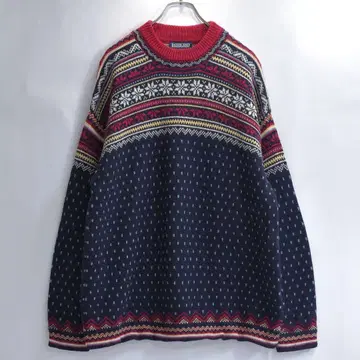 90s LAND'S END 노르딕 무늬 니트