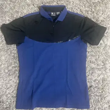 DESCENTE 피케 셔츠 48/M 파랑/블랙