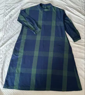 가을/겨울 얇은 기모 체크 A라인 롱 원피스 D*g*y 디와이