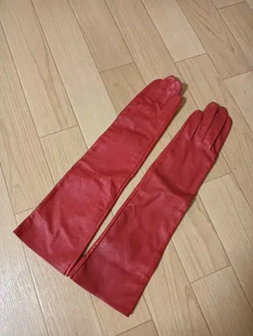 가죽 빨간색 롱 그로브 새상품급 장갑