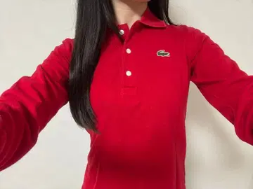 LACOSTE 빨간색 긴팔 피케 셔츠