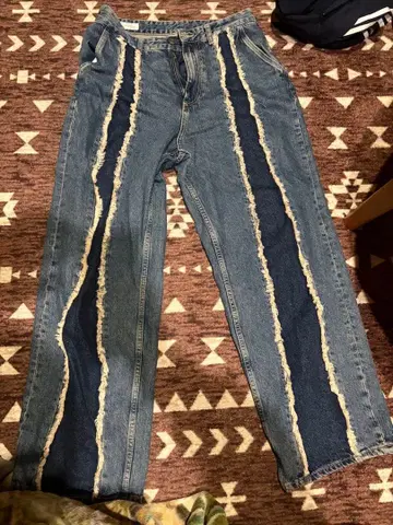 ZARA 프린지 데님 와이드 팬츠