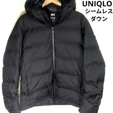 새상품급 XL 유니클로 심리스 다운 후드티 다운 자켓 블랙