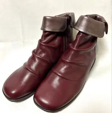 새상품급 허시파피 숏부츠 23cm 와인 레드 가을/겨울